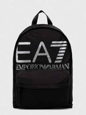 EA7 Emporio Armani plecak kolor czarny duży z nadrukiem