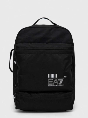EA7 Emporio Armani plecak kolor czarny duży z nadrukiem