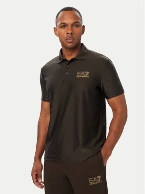 EA7 Emporio Armani Polo 7M002256 AF26529 U6027 Brązowy ciemny Regular Fit