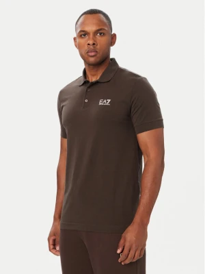 EA7 Emporio Armani Polo 8NPF14 PJVQZ U6027 Brązowy ciemny Regular Fit