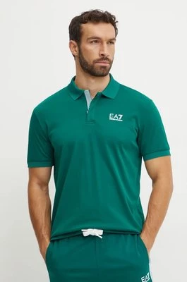 EA7 Emporio Armani polo bawełniane kolor zielony gładki PJOLZ.6DPF09