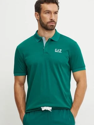 EA7 Emporio Armani polo bawełniane kolor zielony gładki PJOLZ.6DPF09