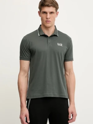 EA7 Emporio Armani polo bawełniane męski kolor zielony gładki AF10375.7M000277