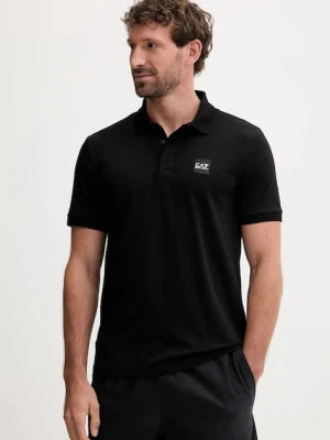 EA7 Emporio Armani polo męski kolor czarny gładki AF10373.7M000901