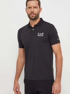 EA7 Emporio Armani polo męski kolor czarny z nadrukiem