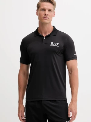 EA7 Emporio Armani polo męski kolor czarny z nadrukiem