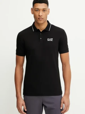 EA7 Emporio Armani polo męski kolor czarny z nadrukiem PJVUZ.8NPF16