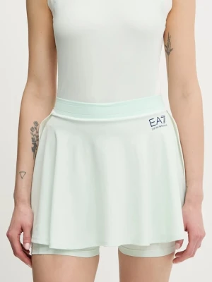 EA7 Emporio Armani spódnica sportowa kolor zielony mini rozkloszowana AF13282.7W000204