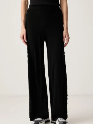 EA7 Emporio Armani spodnie damskie z wełną czarny