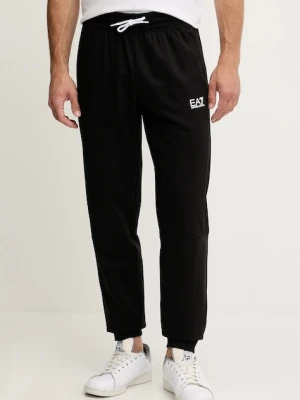 EA7 Emporio Armani spodnie dresowe bawełniane męskie kolor czarny gładkie AF12681.7M000205