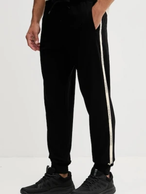 EA7 Emporio Armani spodnie dresowe bawełniane męskie kolor czarny z aplikacją AF13512.7M001756