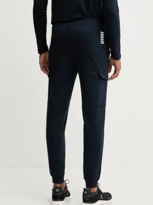 EA7 Emporio Armani spodnie dresowe bawełniane męskie kolor granatowy gładkie PJVRZ.8NPP67
