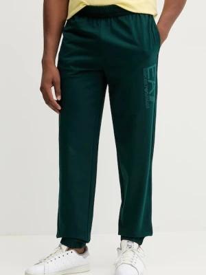 EA7 Emporio Armani spodnie dresowe bawełniane męskie kolor turkusowy z aplikacją AF13512.7M000906