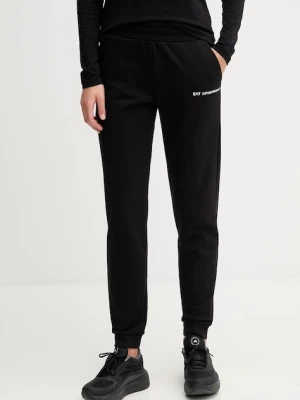 EA7 Emporio Armani spodnie dresowe damskie kolor czarny gładkie AF10443.7W000801