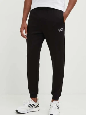EA7 Emporio Armani spodnie dresowe kolor czarny gładkie PJVTZ.8NPP64