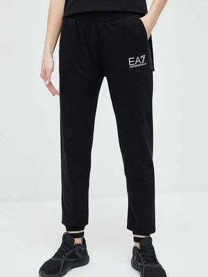 EA7 Emporio Armani spodnie dresowe kolor czarny z nadrukiem