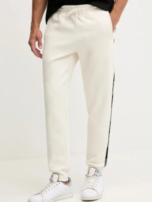 EA7 Emporio Armani spodnie dresowe męskie kolor beżowy z nadrukiem AF10377-7M000974