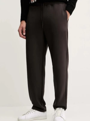 EA7 Emporio Armani spodnie dresowe męskie kolor brązowy gładkie AF13790.7X000133