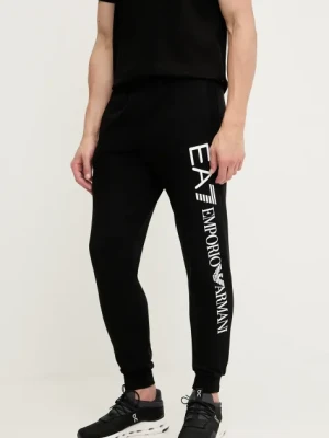 EA7 Emporio Armani spodnie dresowe męskie kolor czarny z nadrukiem AF10377.7M000572