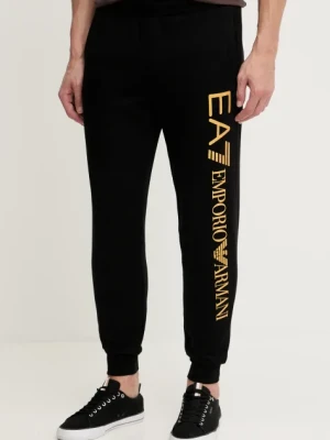 EA7 Emporio Armani spodnie dresowe męskie kolor czarny z nadrukiem AF10377.7M000572