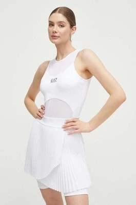 EA7 Emporio Armani sukienka kolor biały mini rozkloszowana