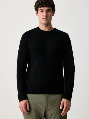 EA7 Emporio Armani sweter męski z dodatkiem wełny czarny