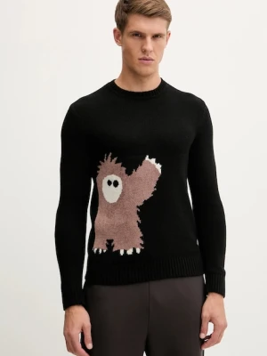 EA7 Emporio Armani sweter z domieszką wełny męski kolor czarny AF17652.7M001128