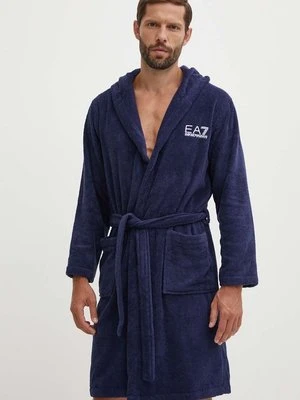 EA7 Emporio Armani szlafrok bawełniany kolor granatowy CC792.904020