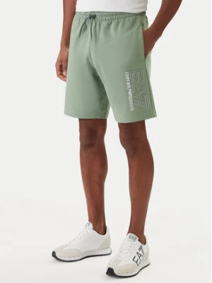 EA7 Emporio Armani Szorty sportowe 7M001315 AF13512 Zielony Regular Fit