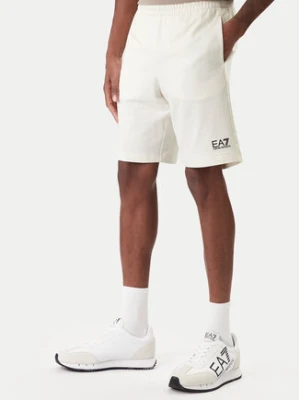 EA7 Emporio Armani Szorty sportowe 8NPS65 PJVRZ U0004 Écru Regular Fit
