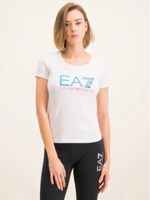 EA7 Emporio Armani T-Shirt 3HTT31 TJ12Z 1100 Biały Slim Fit