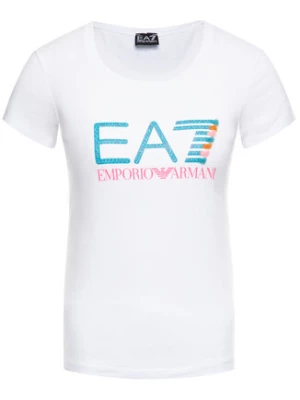 EA7 Emporio Armani T-Shirt 3HTT31 TJ12Z 1100 Biały Slim Fit