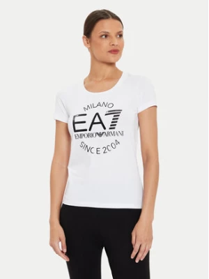 EA7 Emporio Armani T-Shirt 6DTT20 TJQCZ 1100 Biały Slim Fit