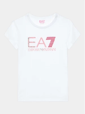 EA7 Emporio Armani T-Shirt 6RFT15 FJ2HZ 1100 Biały Regular Fit