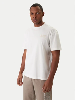 EA7 Emporio Armani T-Shirt 7M001402 AF22264 U0004 Écru Regular Fit Kremowy