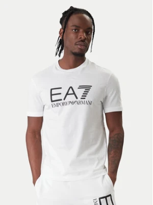 EA7 Emporio Armani T-Shirt 7M001412 AF22264 U0002 Biały Regular Fit