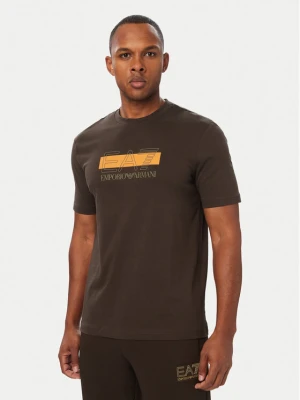 EA7 Emporio Armani T-Shirt 7M002415 AF10375 U6027 Brązowy ciemny Regular Fit