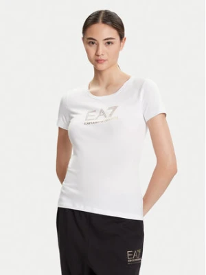 EA7 Emporio Armani T-Shirt 8NTT67 TJDQZ 1100 Biały Skinny Fit
