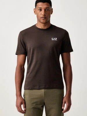 EA7 Emporio Armani T-shirt basic męski bawełniany brązowy