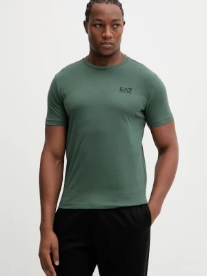 EA7 Emporio Armani T-shirt basic męski bawełniany zielony