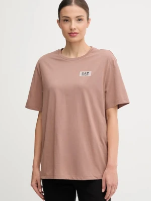EA7 Emporio Armani t-shirt bawełniany damski kolor brązowy AF12503.7W000407