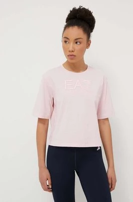 EA7 Emporio Armani t-shirt bawełniany damski kolor różowy