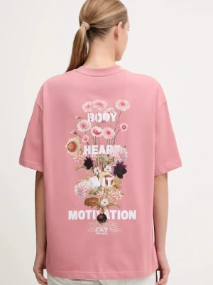 EA7 Emporio Armani t-shirt bawełniany damski kolor różowy AF16720.7X000141
