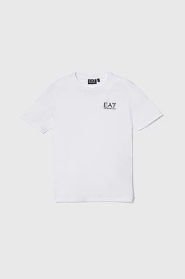 EA7 Emporio Armani t-shirt bawełniany dziecięcy kolor biały z nadrukiem 8NBT51 BJ02Z