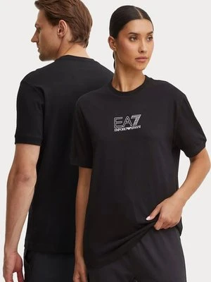 EA7 Emporio Armani t-shirt bawełniany kolor czarny z nadrukiem PJORZ.6DUT12