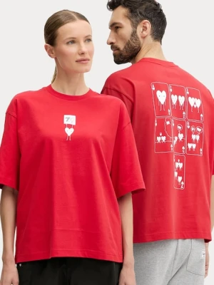EA7 Emporio Armani t-shirt bawełniany kolor czerwony z nadrukiem AF13243.7X000038