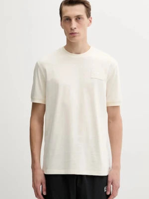 EA7 Emporio Armani t-shirt bawełniany męski kolor beżowy z aplikacją AF13741.7X000127