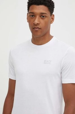EA7 Emporio Armani t-shirt bawełniany męski kolor biały z nadrukiem PJVPZ.8NPT25