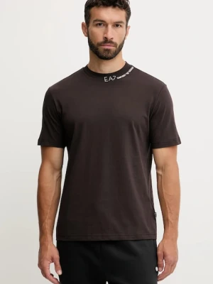 EA7 Emporio Armani t-shirt bawełniany męski kolor brązowy wzorzysty AF13244.7X000147