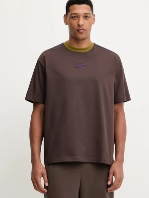 EA7 Emporio Armani t-shirt bawełniany męski kolor brązowy z aplikacją AF12957.7X000404